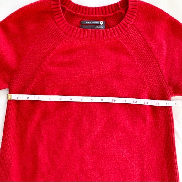 Anthropologie red Rebekah knit tunic sweater size XS - Picture 6 of 8